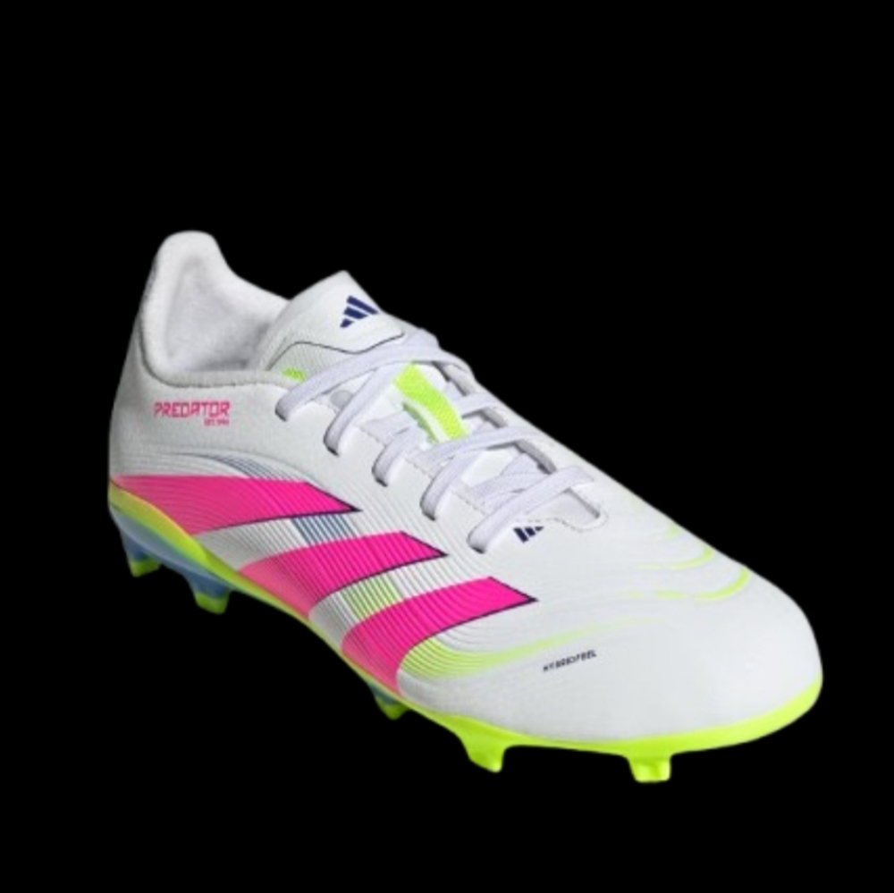 Adidas Predator League FG MG Soccer Kids Size 5Y White Lucid Pink Lucid Lemon